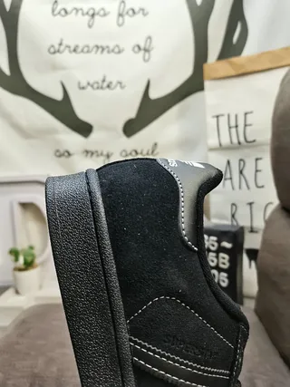Adidas Black White Low-Top Suede Upper Lifestyle Sneakers 3