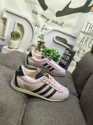 Adidas Blue Beige Suede Upper Three-Stripe Side Panel Lifestyle Sneakers 9