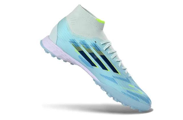 Adidas Blue Navy High-Cut Knit Collar Lightweight Synthetic Upper Turf Soccer Shoes 2