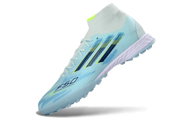 Adidas Blue Navy High-Cut Knit Collar Lightweight Synthetic Upper Turf Soccer Shoes 3