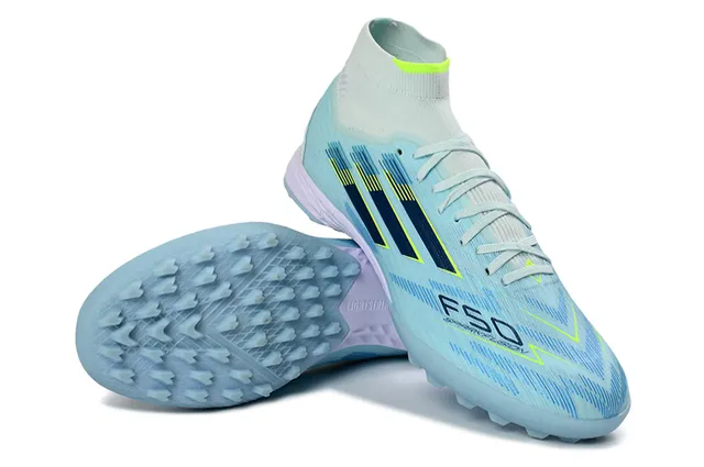 Adidas Blue Navy High-Cut Knit Collar Lightweight Synthetic Upper Turf Soccer Shoes 4