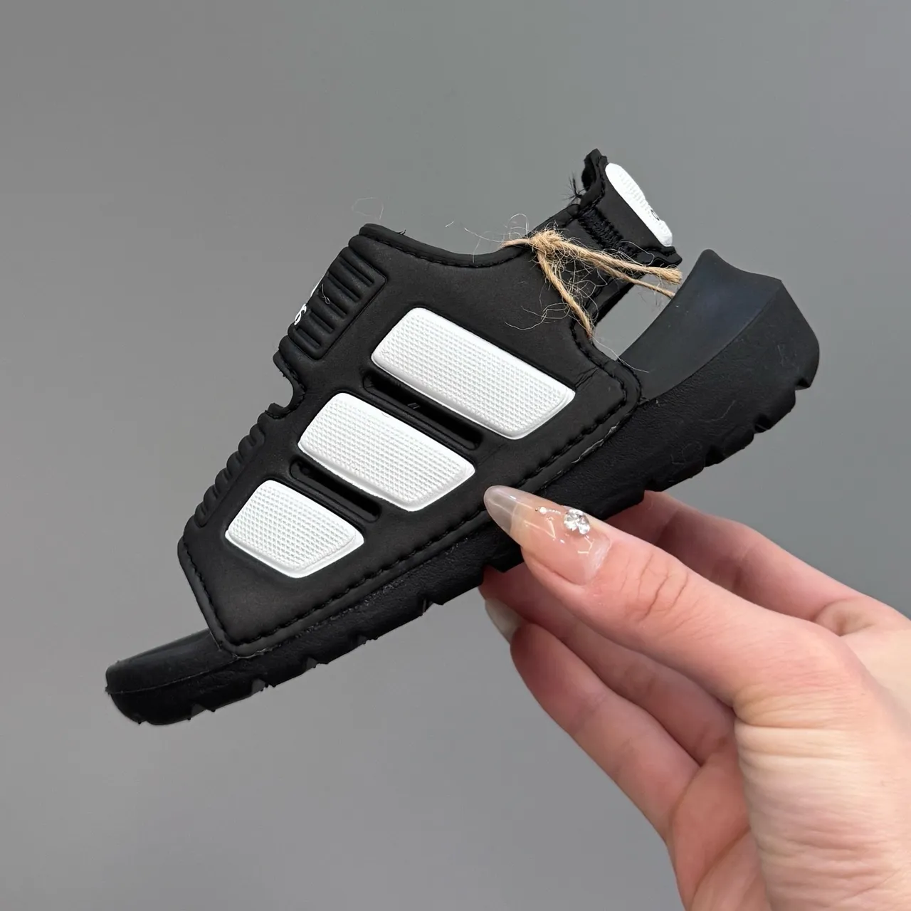 Adidas Blue White Dual-Strap Velcro Closure Camouflage-Print Upper Casual Sandals 23