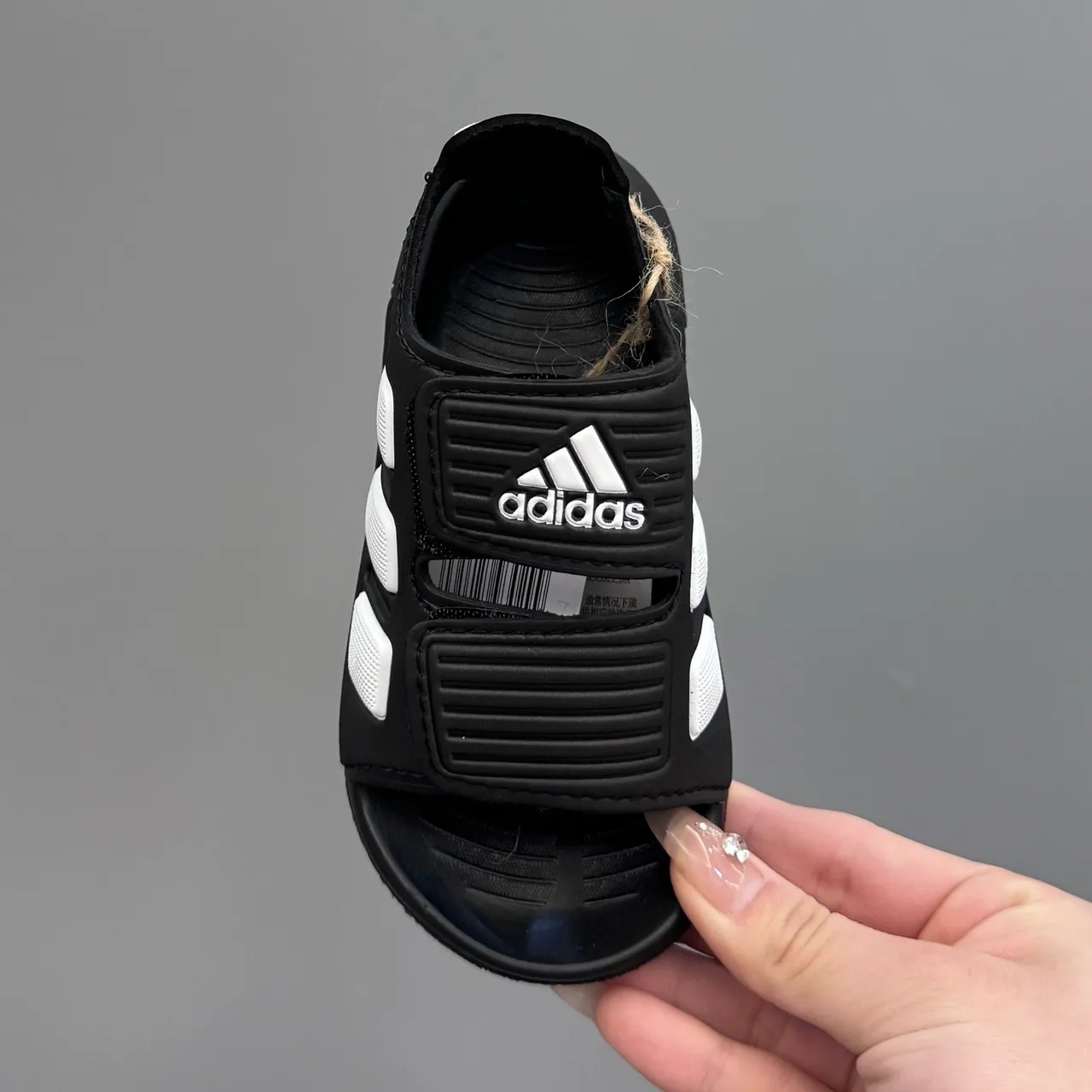 Adidas Blue White Dual-Strap Velcro Closure Camouflage-Print Upper Casual Sandals 24