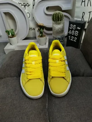 Adidas Campus Amarillo Blanco Low-Top Ante Texturizado Superior Zapatos Lifestyle 10