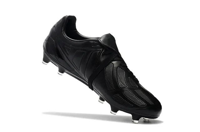 Adidas Copa Black Silver Quilted Leather Upper Lace Cover Strap Firm-Ground Soccer Shoes 4