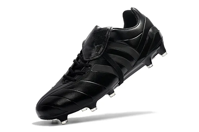 Adidas Copa Black Silver Quilted Leather Upper Lace Cover Strap Firm-Ground Soccer Shoes 5