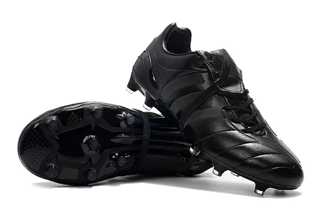 Adidas Copa Black Silver Quilted Leather Upper Lace Cover Strap Firm-Ground Soccer Shoes 6