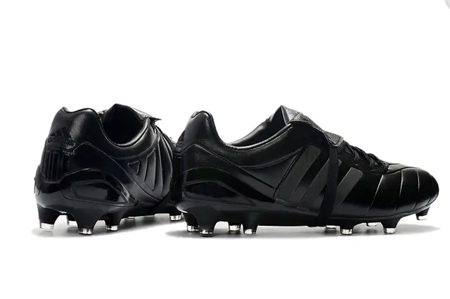 Adidas Copa Black Silver Quilted Leather Upper Lace Cover Strap Firm-Ground Soccer Shoes 8