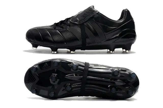 Adidas Copa Black Silver Quilted Leather Upper Lace Cover Strap Firm-Ground Soccer Shoes 9