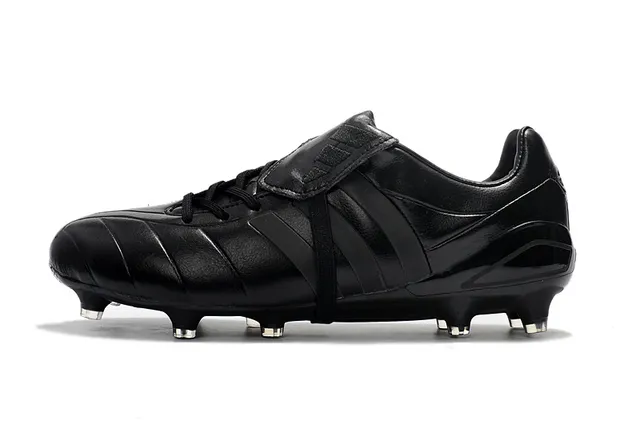 Adidas Copa Black Silver Quilted Leather Upper Lace Cover Strap Firm-Ground Soccer Shoes 10