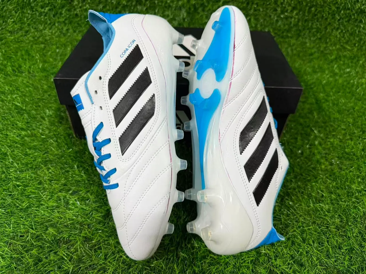 Adidas Copa Icon সাদা নীল কালো ফার্ম গ্রাউন্ড ফুটবল জুতো 3