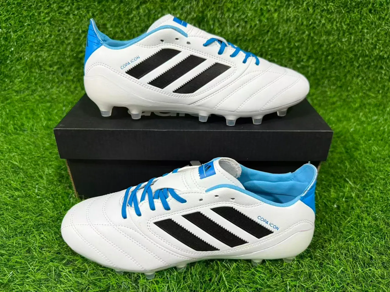 Adidas Copa Icon সাদা নীল কালো ফার্ম গ্রাউন্ড ফুটবল জুতো 8