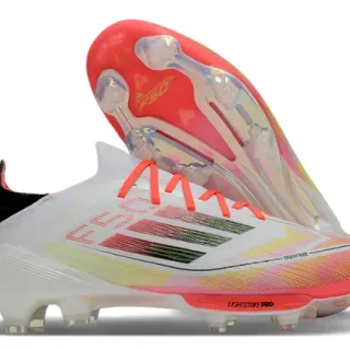 Adidas F50 Lightstrike Pro White Orange Pink Firm-Ground Soccer Shoes