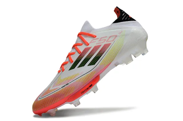 Adidas F50 Lightstrike Pro Branco Laranja Rosa Sapatos de futebol para terreno firme 3