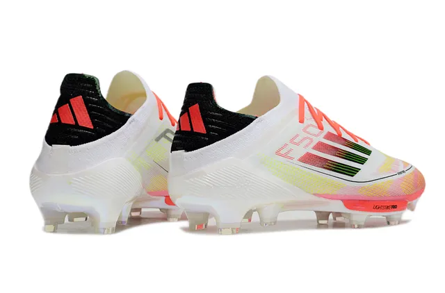 Adidas F50 Lightstrike Pro Branco Laranja Rosa Sapatos de futebol para terreno firme 5
