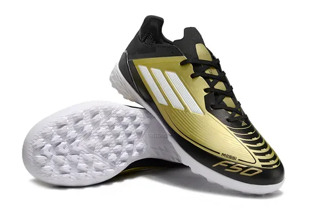Adidas F50 Messi গোল্ড ব্ল্যাক টার্ফ ফুটবল জুতো 4