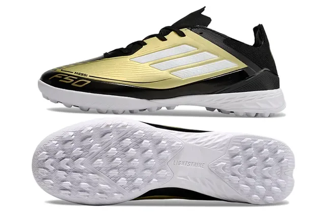 Adidas F50 Messi গোল্ড ব্ল্যাক টার্ফ ফুটবল জুতো 6