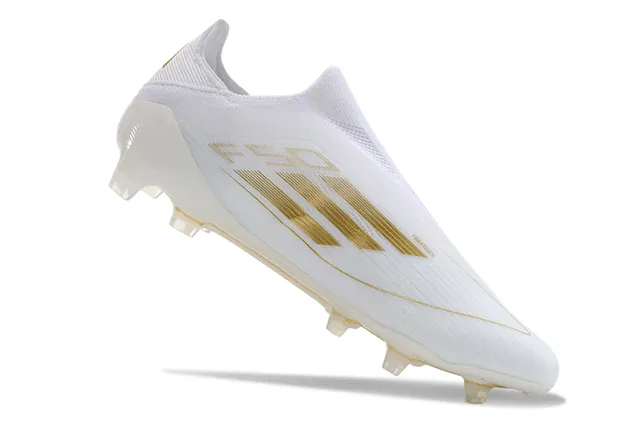 Adidas F50 Branco e Dourado Chuteira de Futebol Firm-Ground 2