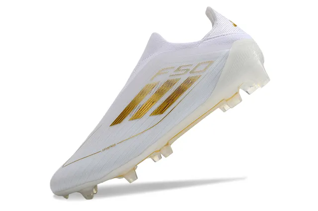 Adidas F50 Branco e Dourado Chuteira de Futebol Firm-Ground 3