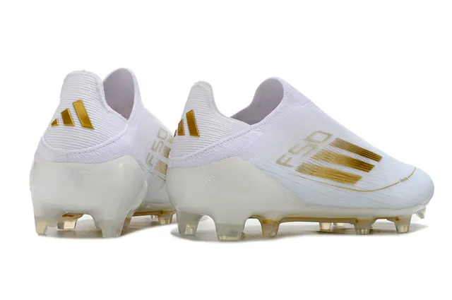 Adidas F50 Branco e Dourado Chuteira de Futebol Firm-Ground 5