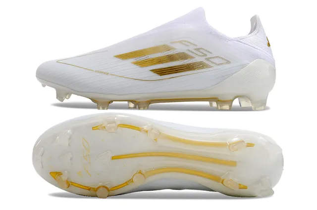 Adidas F50 Branco e Dourado Chuteira de Futebol Firm-Ground 6