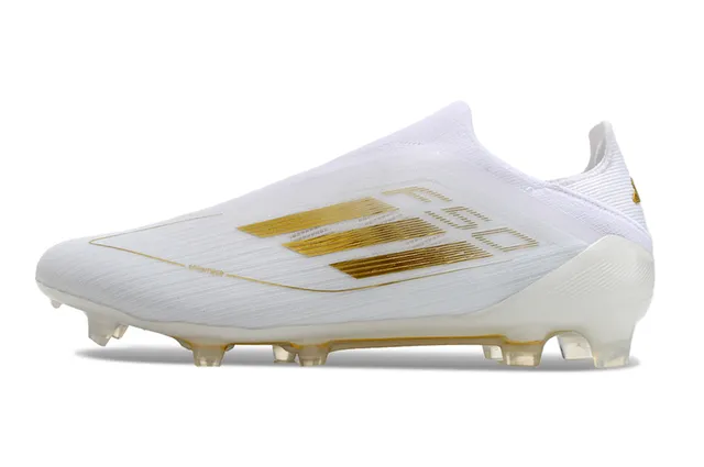 Adidas F50 Branco e Dourado Chuteira de Futebol Firm-Ground 7