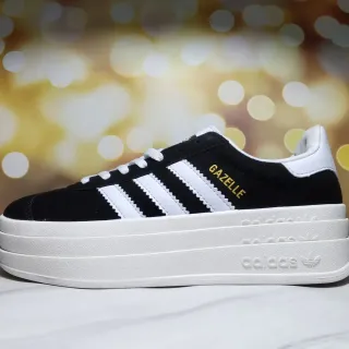 Adidas Gazelle أسود وأبيض منصة نمط حياة رياضي