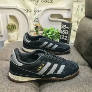 Adidas Gazelle أسود رمادي Gum حذاء رياضي lifestyle