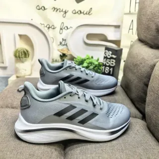 Adidas Gray Black Lightweight Mesh Upper Three-Stripe Side Branding Lifestyle Sneakers — Adidas Lifestyle Sneakers photo from the Yupoo catalog