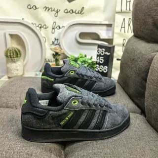 Adidas Gray Green Low-Top Textured Charcoal Upper Lifestyle Sneakers — Adidas Lifestyle Sneakers photo from the Yupoo catalog