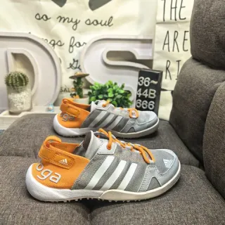 Adidas Gray Orange Lace-Up Open-Toe Mesh Upper Casual Sandals