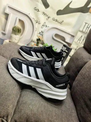 Adidas Gray Orange Sole Three-Stripe Side Panel Chunky Sneakers 17