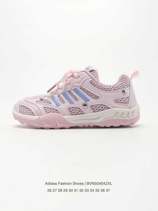 Adidas 灰粉 网面鞋面 三道杠覆层 生活方式运动鞋 5