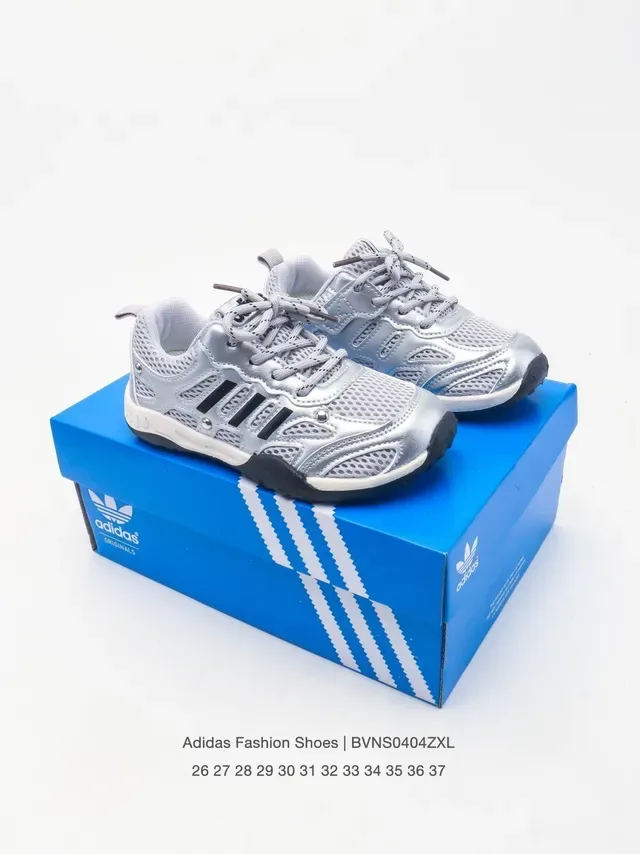 Adidas 灰粉 网面鞋面 三道杠覆层 生活方式运动鞋 24