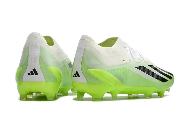 Adidas أحذية كرة القدم أخضر أبيض منخفضة القطعة فوقية اصطناعية نيون ليم كعب خارجي أرض صلبة 5