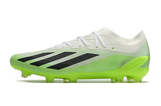 Adidas أحذية كرة القدم أخضر أبيض منخفضة القطعة فوقية اصطناعية نيون ليم كعب خارجي أرض صلبة 7