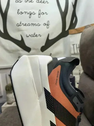 Adidas Orange Black Thick Sculpted Midsole Engineered Mesh Upper Lifestyle Sneakers 3
