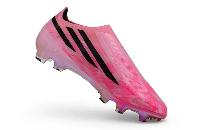 Adidas Pink Black Iridescent Holographic Upper Sock-Fit Collar Firm-Ground Soccer Shoes 2