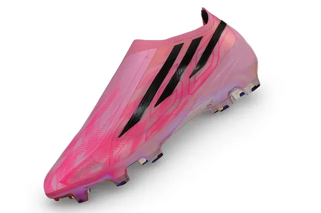Adidas Pink Black Iridescent Holographic Upper Sock-Fit Collar Firm-Ground Soccer Shoes 3