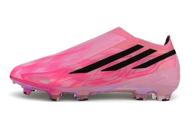 Adidas Pink Black Iridescent Holographic Upper Sock-Fit Collar Firm-Ground Soccer Shoes 7