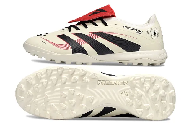 Adidas Predator Beige Black Low-Cut Synthetic Upper Conical Studs Turf Soccer Shoes 4