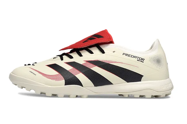 Adidas Predator Beige Black Low-Cut Synthetic Upper Conical Studs Turf Soccer Shoes 6
