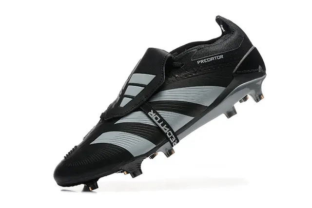 Adidas Predator Negro y Plata Botas de Fútbol para Tierra Firme 5