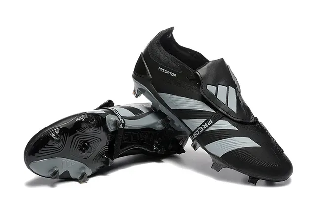 Adidas Predator Negro y Plata Botas de Fútbol para Tierra Firme 6