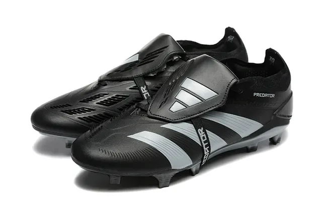 Adidas Predator Negro y Plata Botas de Fútbol para Tierra Firme 8