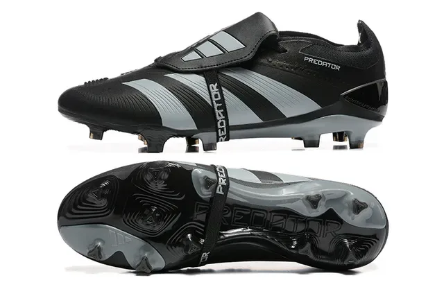 Adidas Predator Negro y Plata Botas de Fútbol para Tierra Firme 9