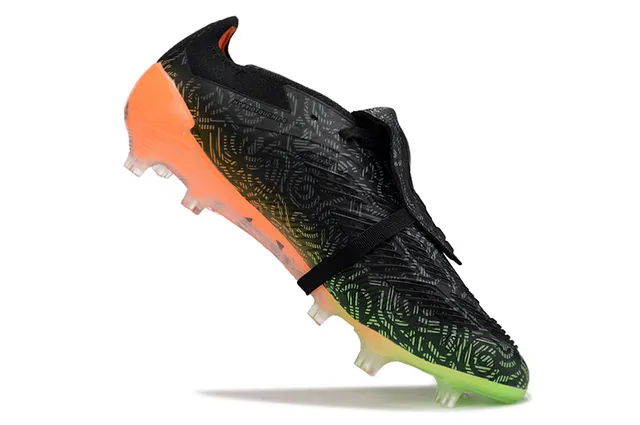Adidas Predator কালো কমলা লেসহীন স্ট্র্যাপ ক্লোজার গ্রেডিয়েন্ট নীঅন আউটসোল ফার্ম গ্রাউন্ড সকার শু 2