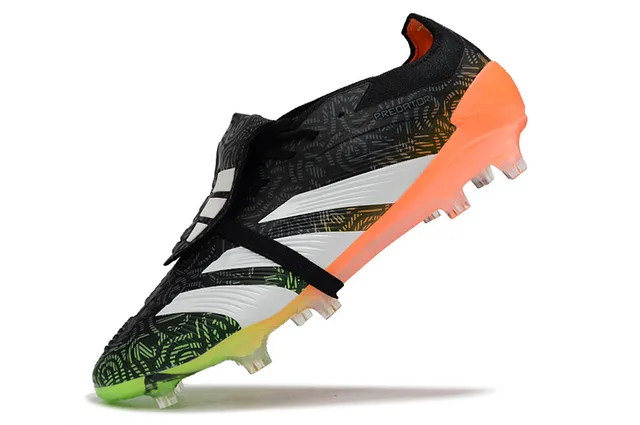 Adidas Predator কালো কমলা লেসহীন স্ট্র্যাপ ক্লোজার গ্রেডিয়েন্ট নীঅন আউটসোল ফার্ম গ্রাউন্ড সকার শু 3
