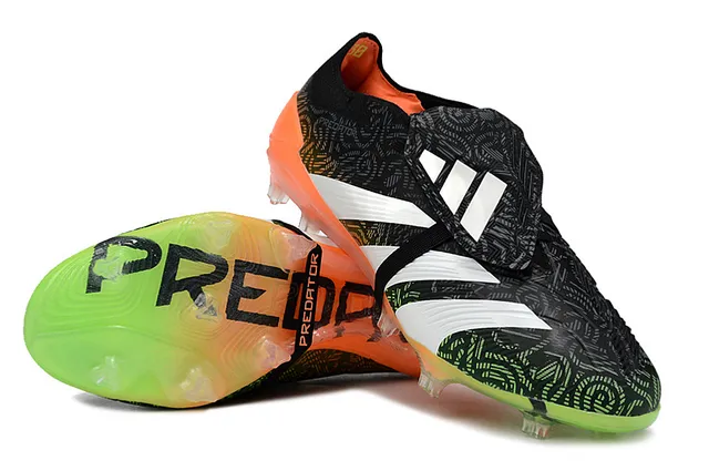 Adidas Predator কালো কমলা লেসহীন স্ট্র্যাপ ক্লোজার গ্রেডিয়েন্ট নীঅন আউটসোল ফার্ম গ্রাউন্ড সকার শু 4
