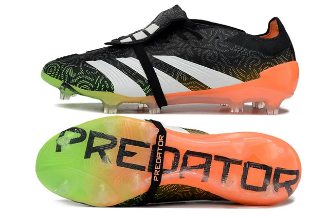 Adidas Predator কালো কমলা লেসহীন স্ট্র্যাপ ক্লোজার গ্রেডিয়েন্ট নীঅন আউটসোল ফার্ম গ্রাউন্ড সকার শু 6